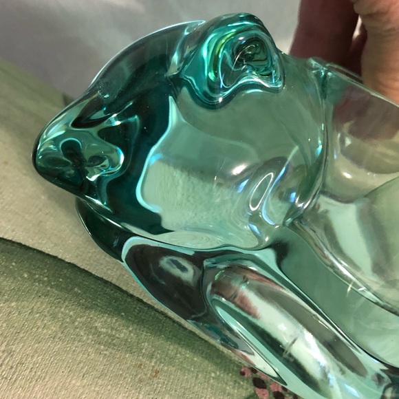 INDIANA GLASS  CO -FROG - SLEEPING KITTEN - TORTOISE  TEA LIGHT  HOLDER - Picture 13 of 16